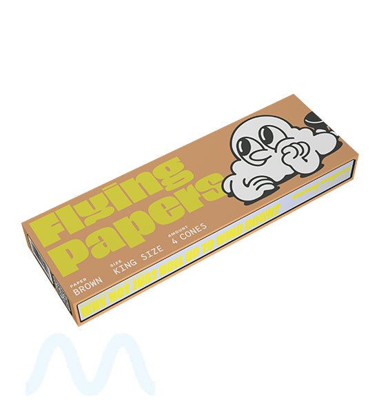 FLYING PAPERS | 'Retail Display' Pre - Rolled Cones | 109mm - Organic Brown Paper - 60 Count - 2