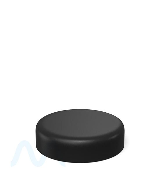 Child Resistant | Round Push Down & Turn Plastic Caps w/ Foam Liner | 53mm - Matte Black - 100 Count - 1