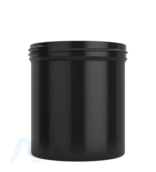 Wide Mouth Straight Sided Black Plastic Jars | 89mm - 16oz - 205 Count - 1