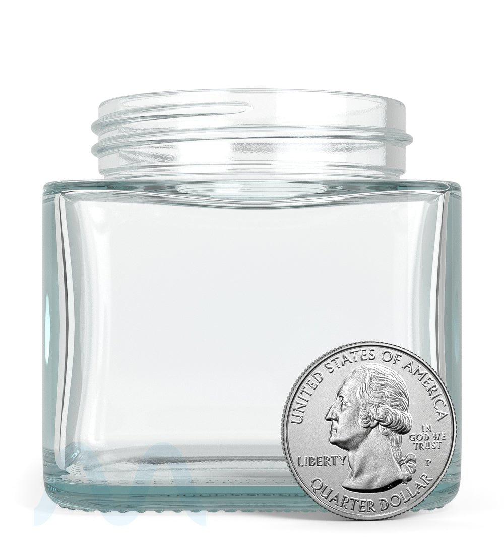 Cube Clear Glass V2 Jars | 50mm - 3oz - 80 Count - 7