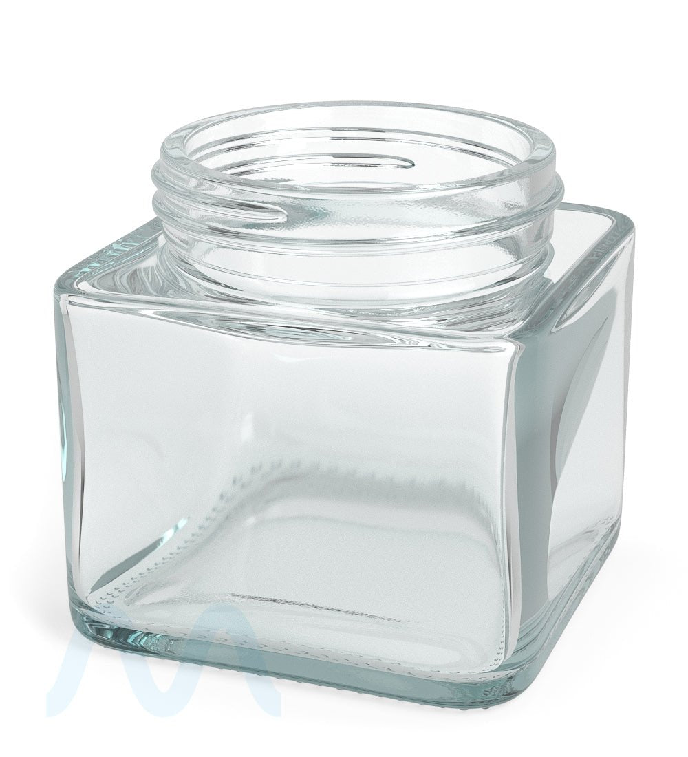Cube Clear Glass V2 Jars | 50mm - 3oz - 80 Count - 10