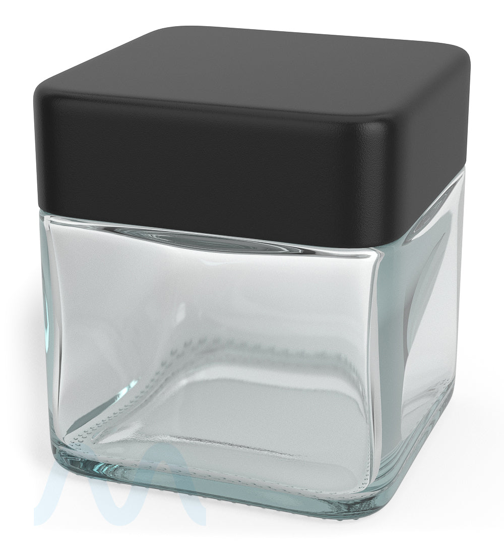 Cube Clear Glass V2 Jars | 50mm - 3oz - 80 Count - 11