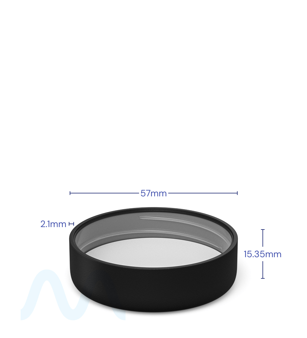 Child Resistant | Round Push Down & Turn Plastic PCR Caps w/ Foam Liner | 53mm - Matte Black - 100 Count - 4