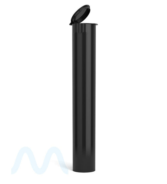 Child Resistant | King Size Pop Top Opaque Plastic USA Pre - Roll Tubes (Open) | 116mm - Black - 1000 Count - 1