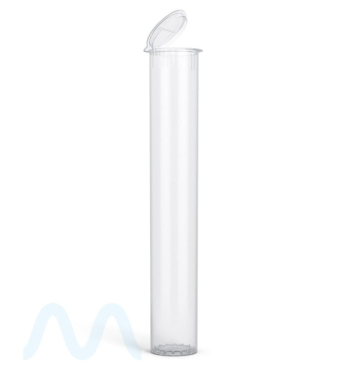 Child Resistant | King Size Pop Top Transparent Plastic USA Pre-Roll Tubes (Open) | 116mm - Clear - 1000 Count Image