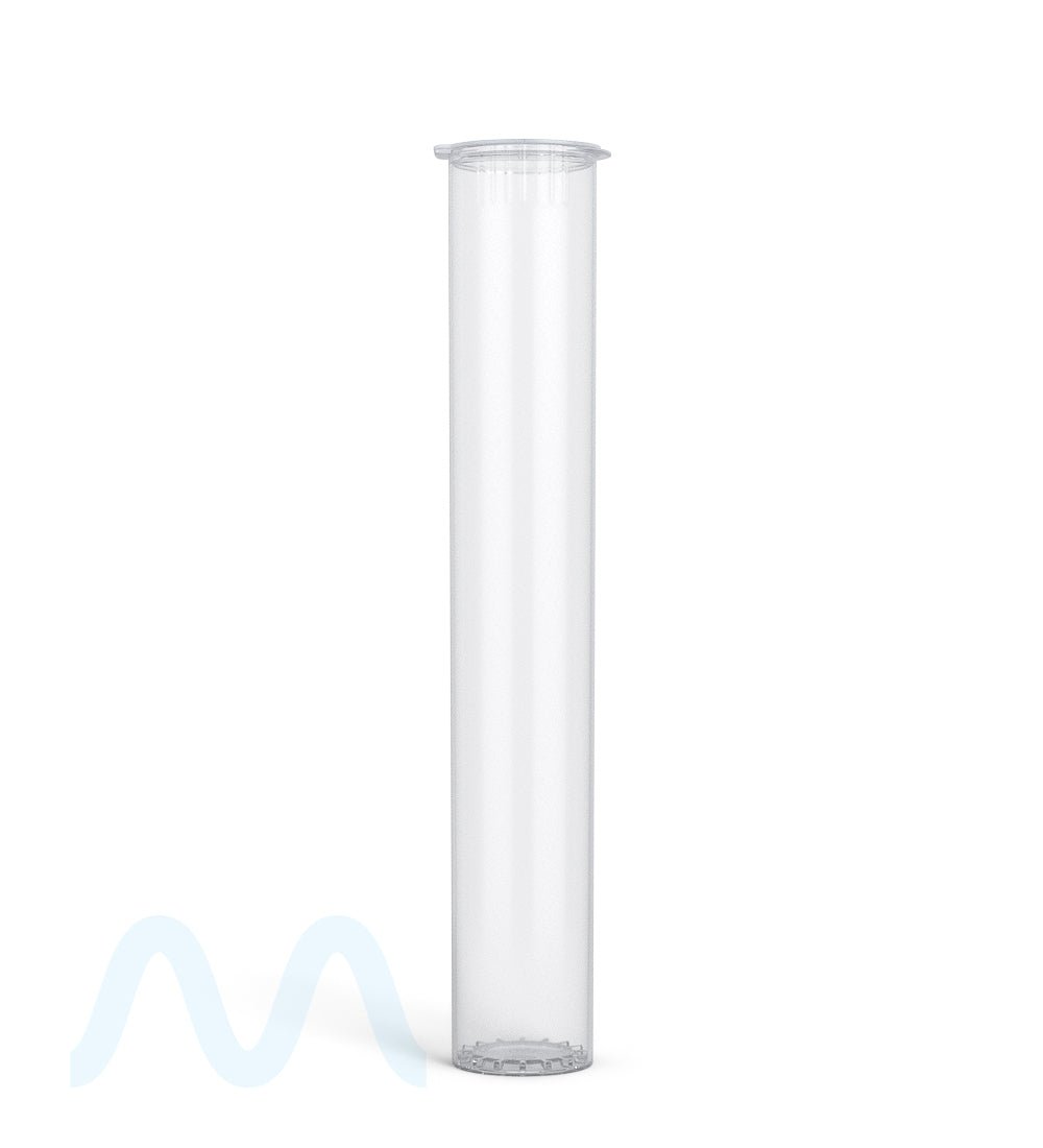 Child Resistant | King Size Pop Top Transparent Plastic USA Pre - Roll Tubes (Open) | 116mm - Clear - 1000 Count - 2