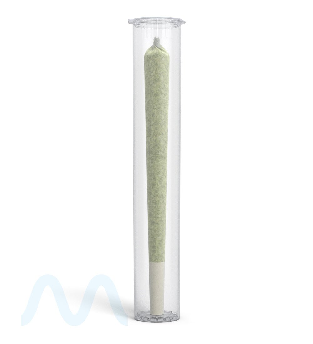 Child Resistant | King Size Pop Top Transparent Plastic USA Pre - Roll Tubes (Open) | 116mm - Clear - 1000 Count - 4