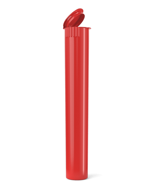 Child Resistant | King Size Pop Top Opaque Plastic Pre - Roll Tubes | 116mm - Red - 1000 Count - 1