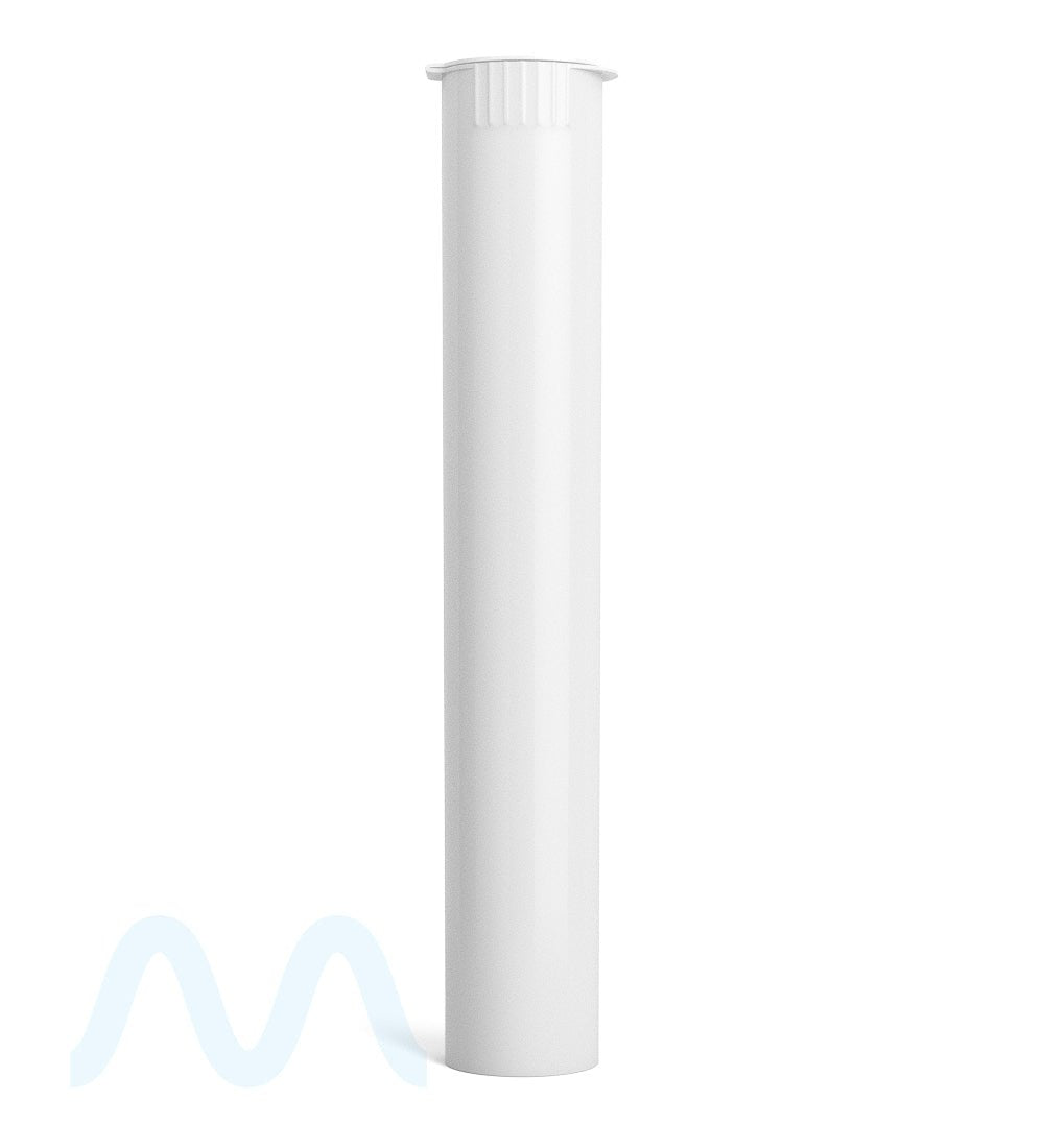 Child Resistant | King Size Pop Top Opaque Plastic USA Pre - Roll Tubes (Open) | 116mm - White - 1000 Count - 3