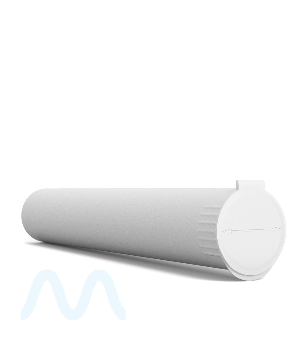 Child Resistant | King Size Pop Top Opaque Plastic USA Pre - Roll Tubes (Open) | 116mm - White - 1000 Count - 4