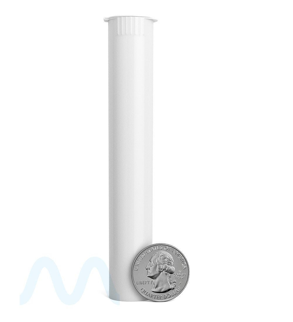 Child Resistant | King Size Pop Top Opaque Plastic USA Pre - Roll Tubes (Open) | 116mm - White - 1000 Count - 10