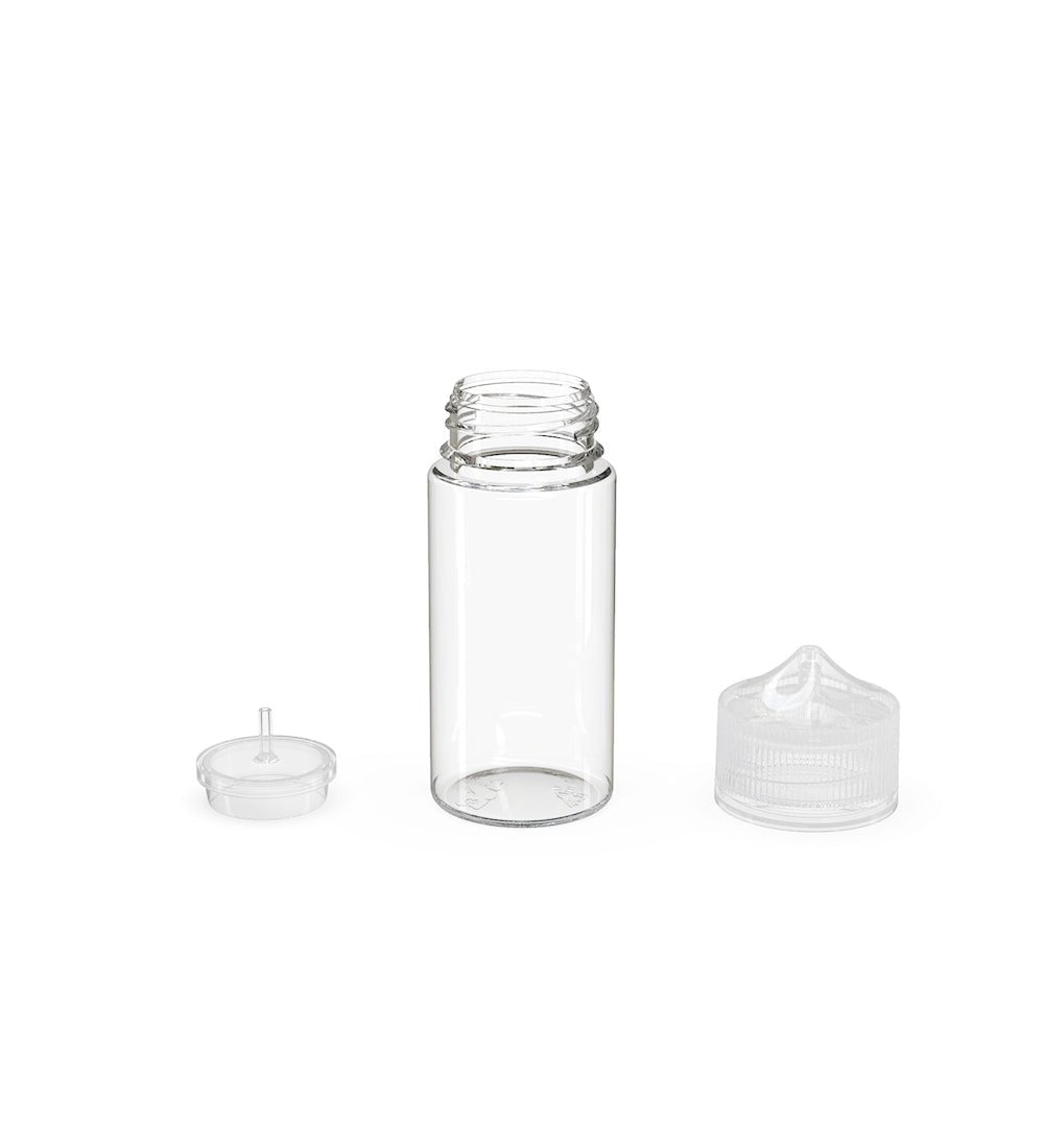 CHUBBY GORILLA | Child Resistant Unicorn V3 PET Dropper Bottles w/ Clear Lid | 100mL - Clear - 400 Count - 4
