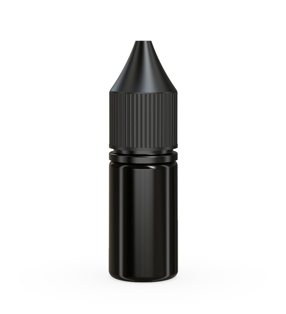 CHUBBY GORILLA | Child Resistant Unicorn V3 PET Dropper Bottles w/ Black Lid | 10mL - Opaque Black - 2000 Count - 1