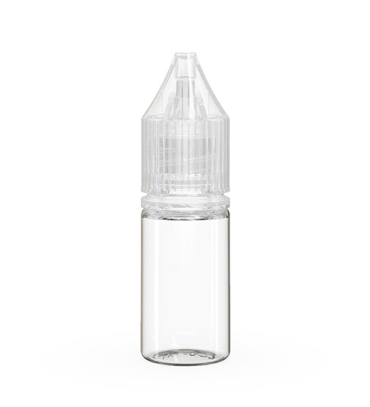 CHUBBY GORILLA | Child Resistant Unicorn V3 PET Dropper Bottles w/ Clear Lid | 10mL - Clear - 2000 Count - 1