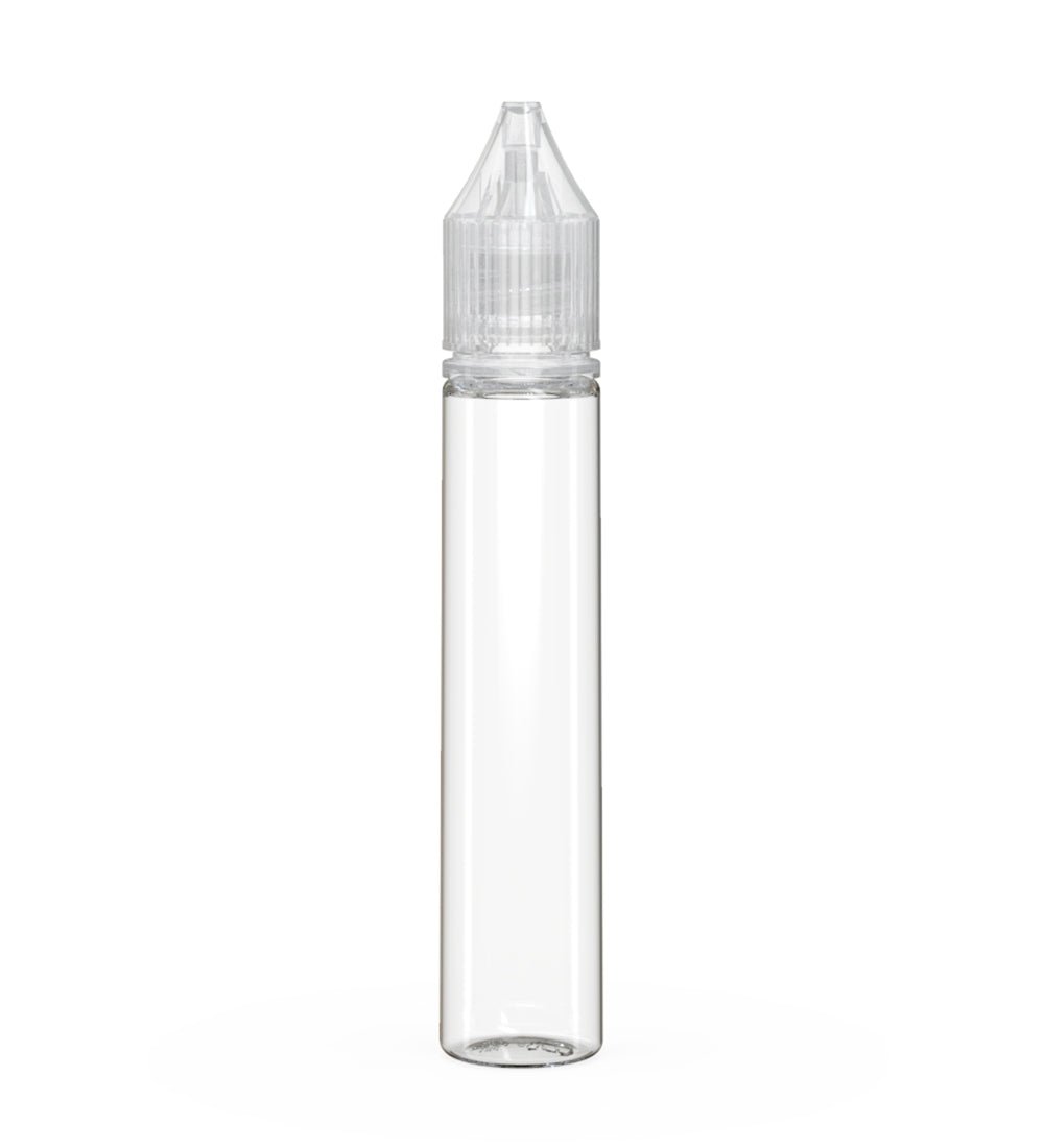 CHUBBY GORILLA | Child Resistant Unicorn V3 PET Dropper Bottles w/ Clear Lid | 30mL - Clear - 1000 Count - 1