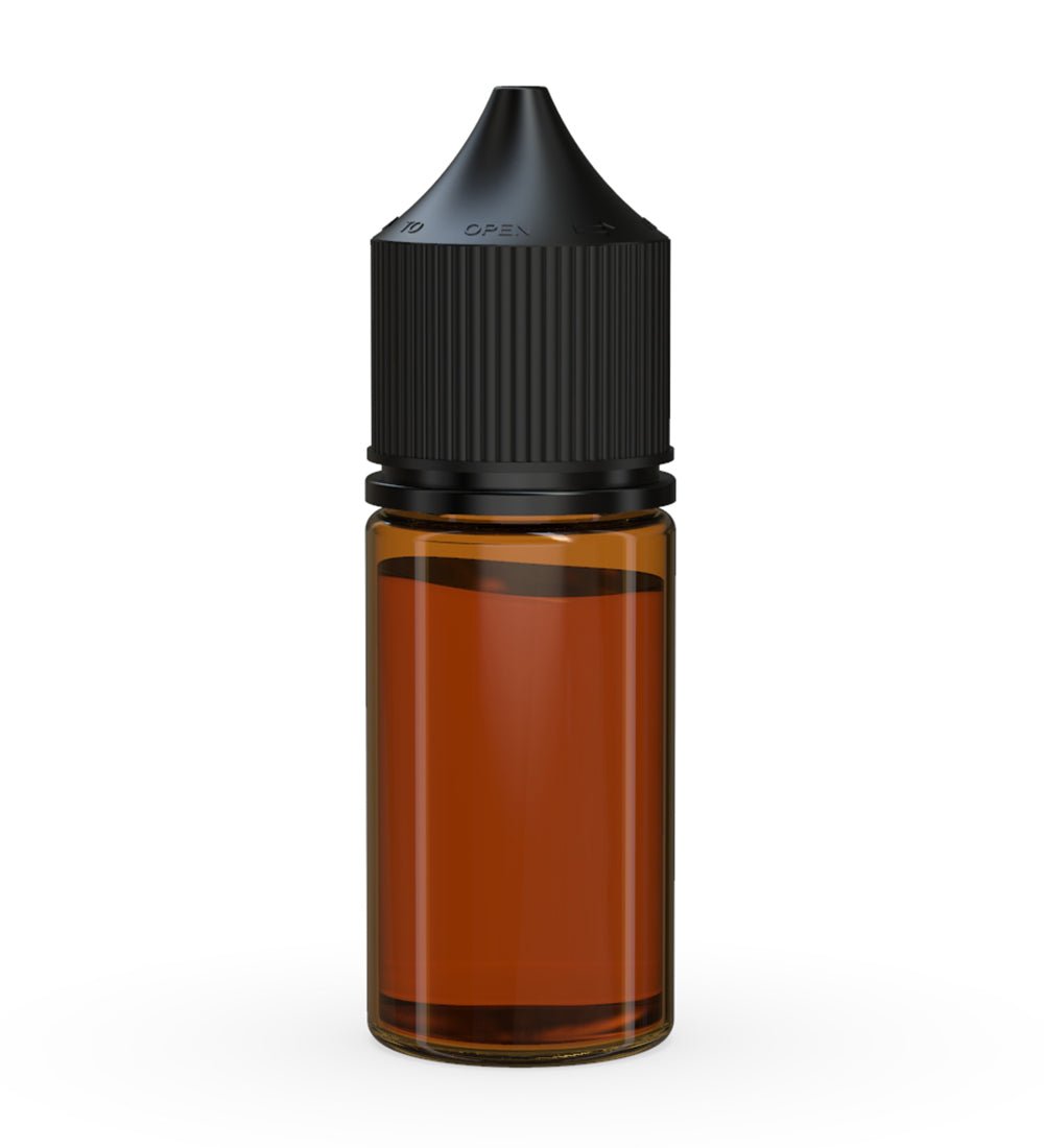 CHUBBY GORILLA | Child Resistant Stubby Unicorn PET Dropper Bottles w/ Black Lid | 30mL - Amber - 1000 Count - 3