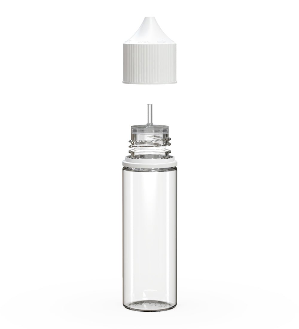 CHUBBY GORILLA | Child Resistant Unicorn V3 PET Dropper Bottles w/ White Lid | 50mL - Clear - 500 Count - 2