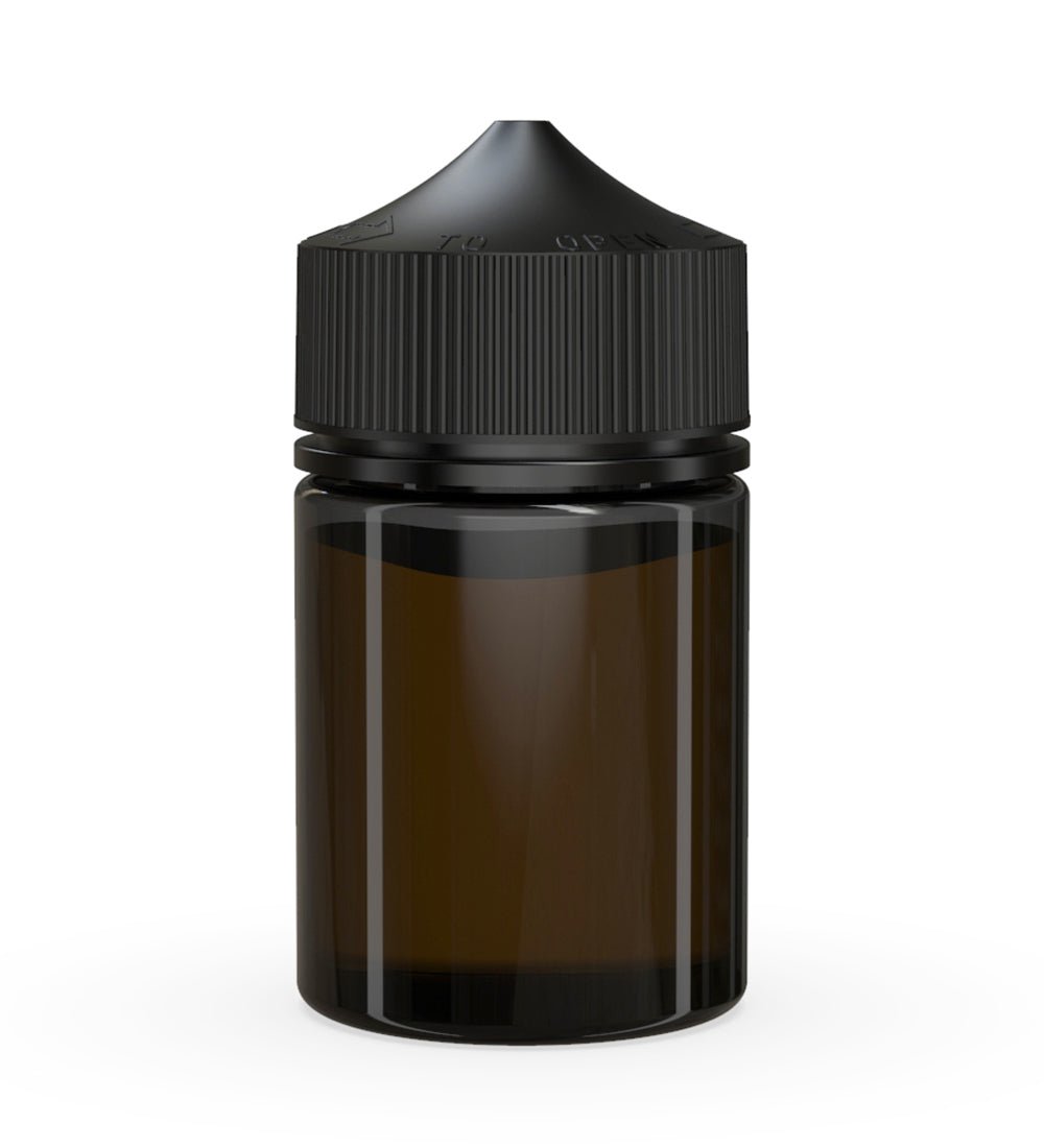 CHUBBY GORILLA | Child Resistant Stubby Unicorn PET Dropper Bottles w/ Black Lid | 60mL - Transparent Black - 500 Count - 3