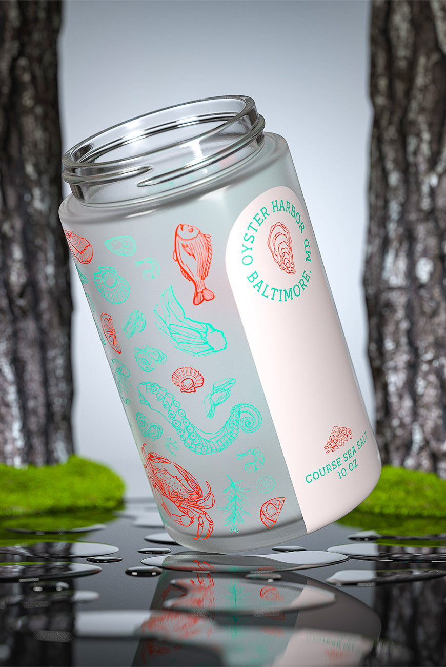 Tall glass jars with custom and minimalistic label design for stylish and functional wholesale packaging.