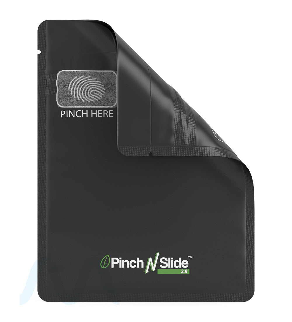 Child Resistant & Tamper Evident | Pinch N Slide 3.0 Matte Black PCR Mylar Bags | 3.4in x 4.4in - 1g - 250 Count - 3