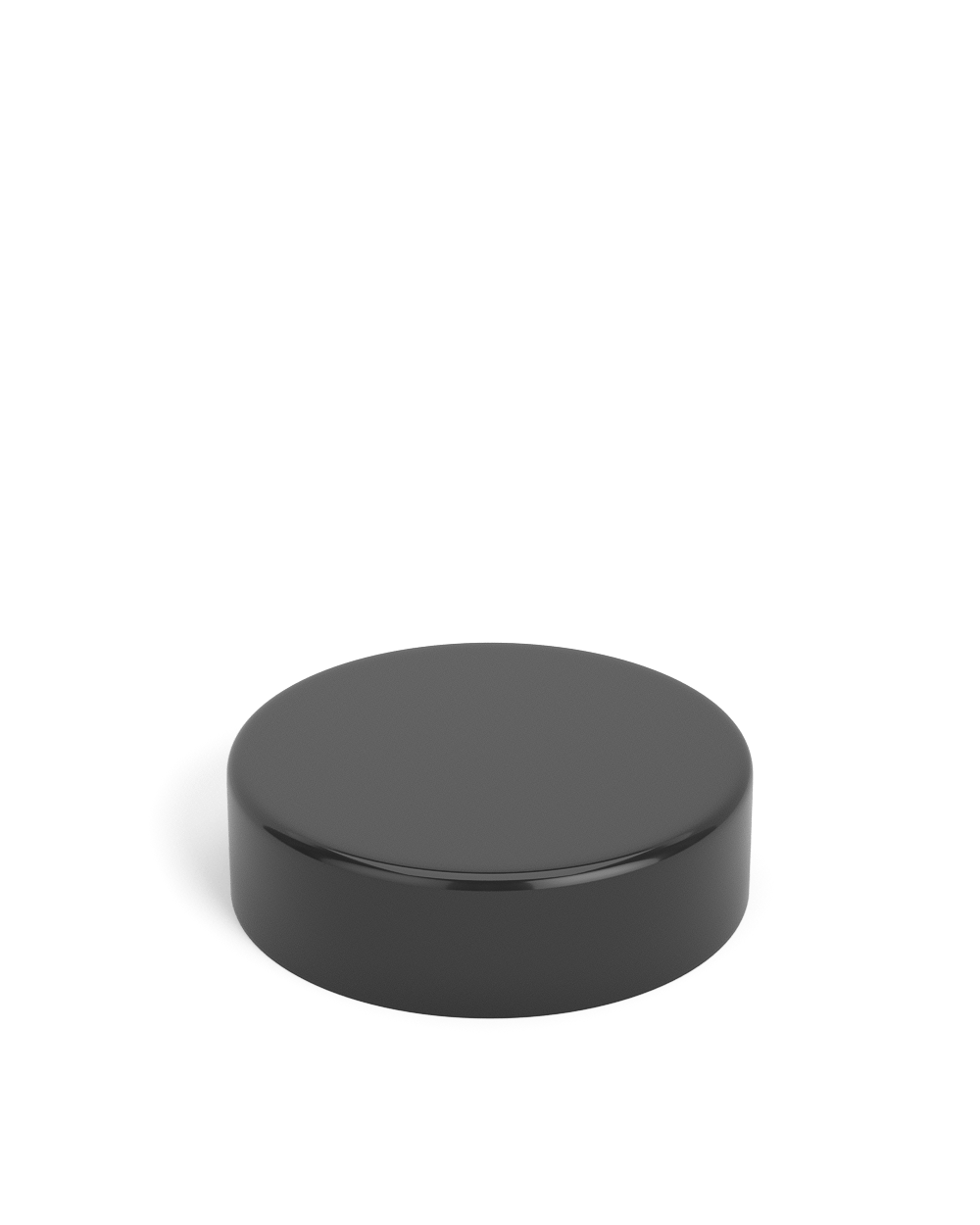 Smooth Sided Screw Top Plastic Caps w/ Foam Liner | 38mm - Glossy Black Plastic - 350 Count - 1