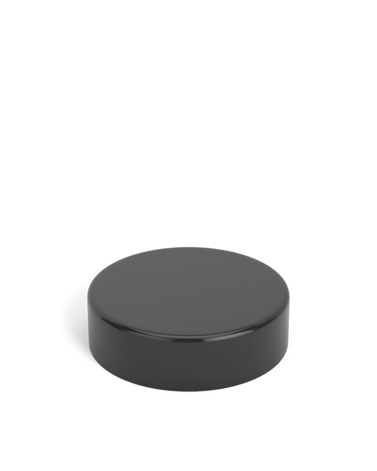 Smooth Sided Screw Top Plastic Caps w/ Foam Liner | 38mm - Glossy Black Plastic - 350 Count - 1