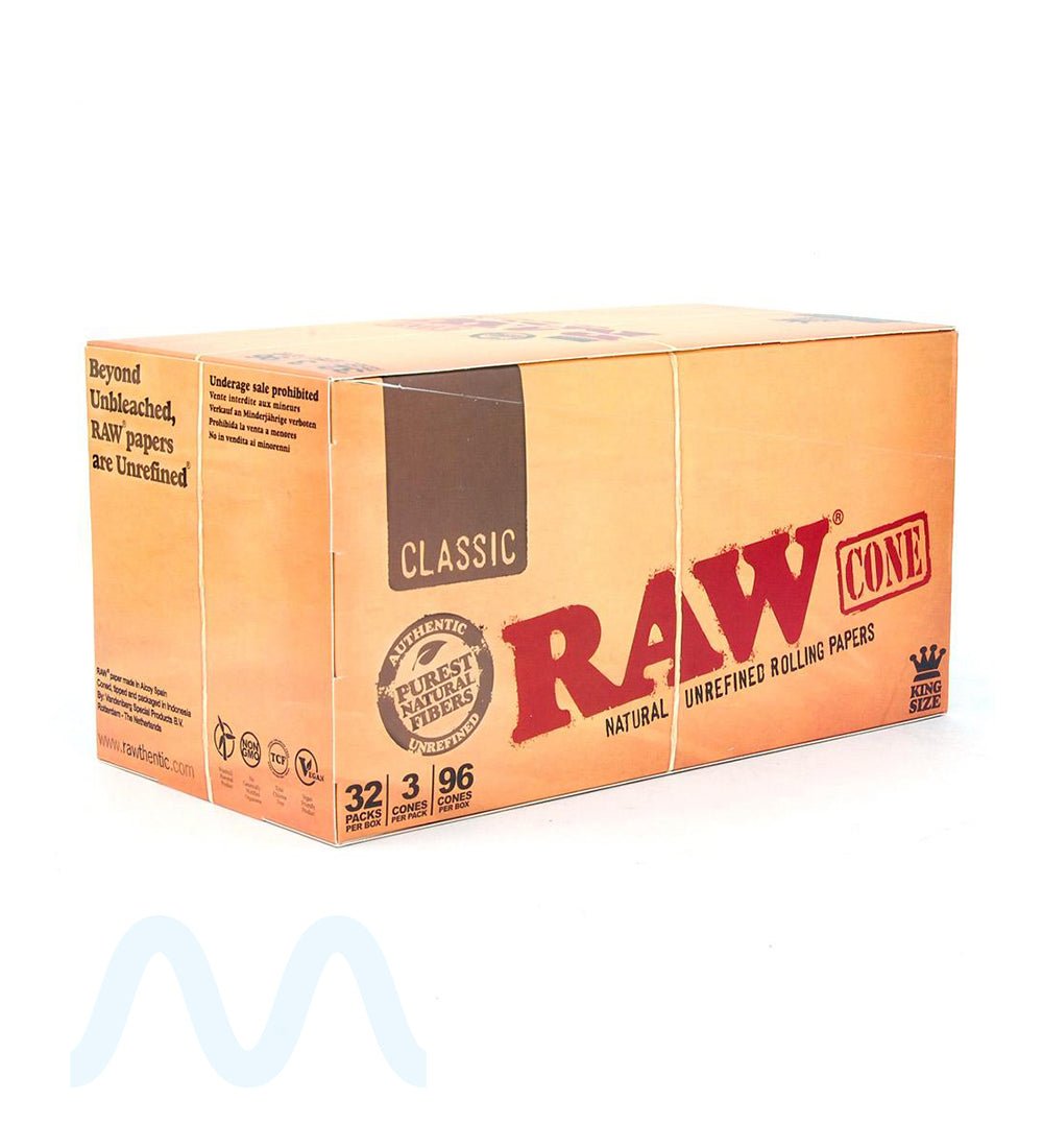 RAW | 'Retail Display' Classic King Size Pre - Rolled Cones | 109mm - Hemp Paper - 96 Count - 2