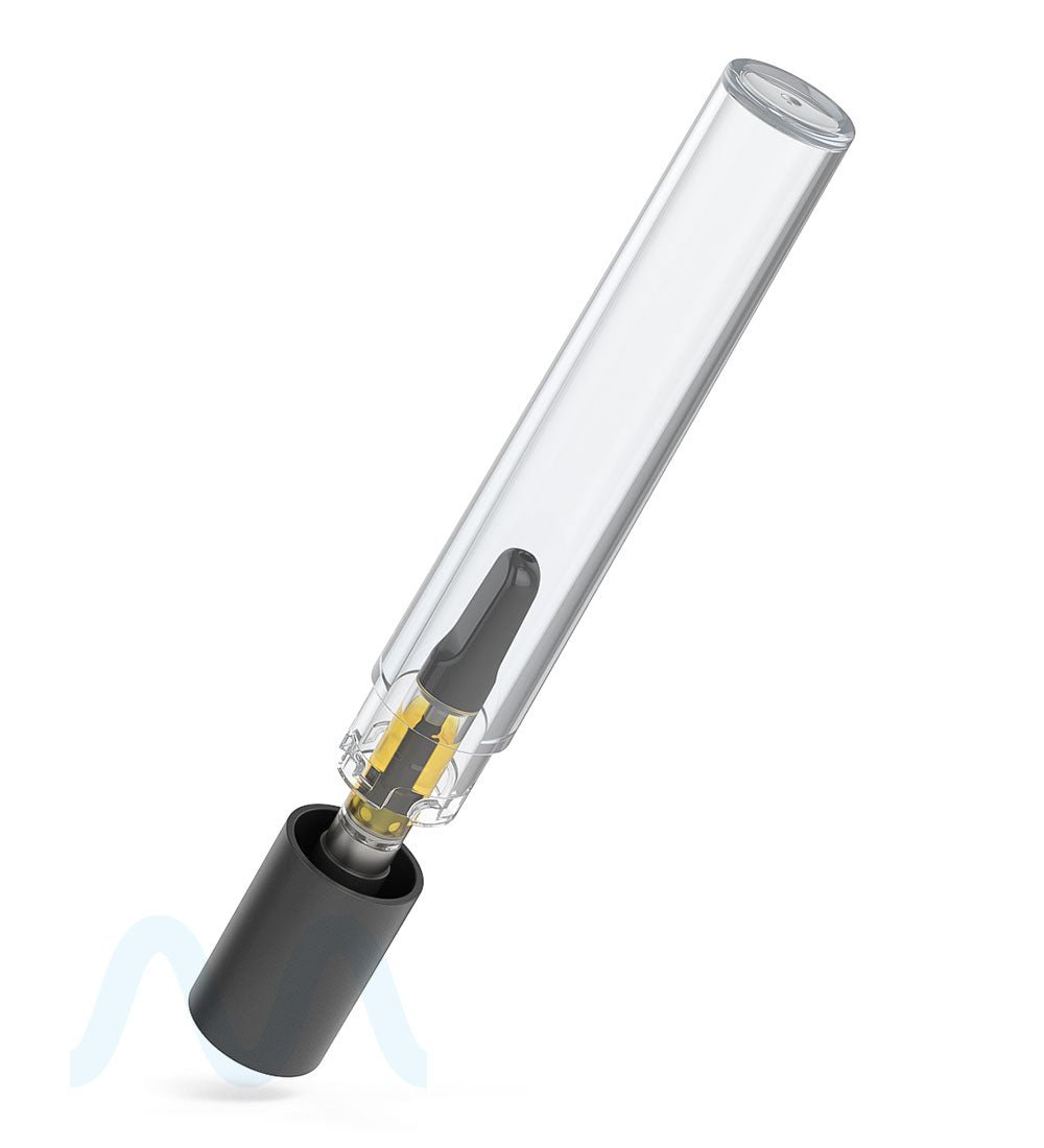 POLLEN GEAR | Five10 Child Resistant Push Down & Turn Wide Long Universal Plastic Caps for Vape Tube | 155mm - Clear - 700 Count - 6