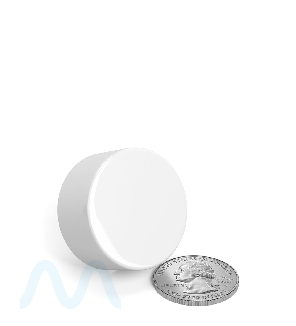 Child Resistant | Smooth Push Down & Turn Plastic PCR Caps w/ Foil Liner | 28mm - Glossy White - 504 Count - 5