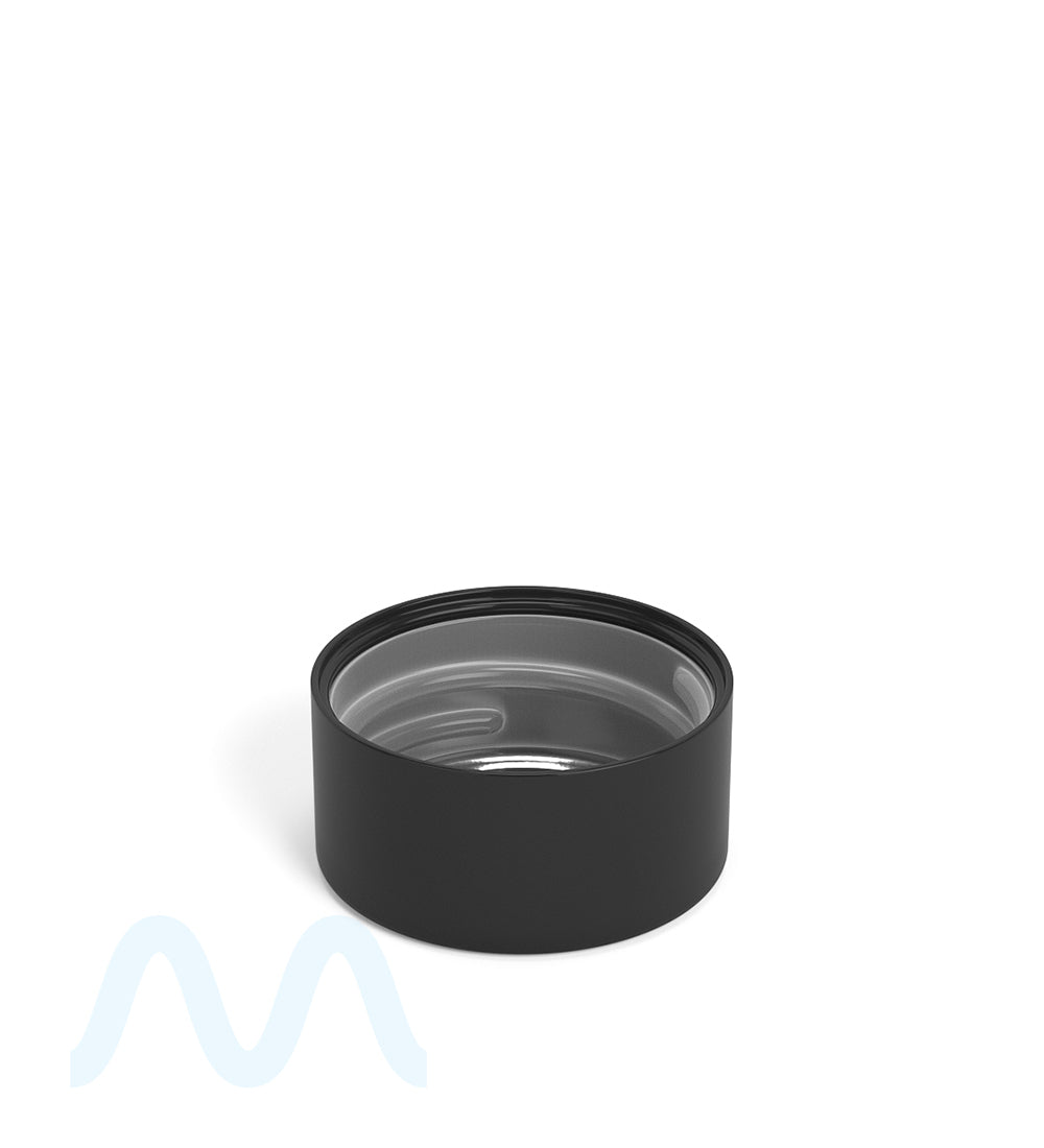 Child Resistant | Smooth Push Down & Turn Plastic PCR Caps w/ Foil Liner | 28mm - Glossy Black - 504 Count - 2