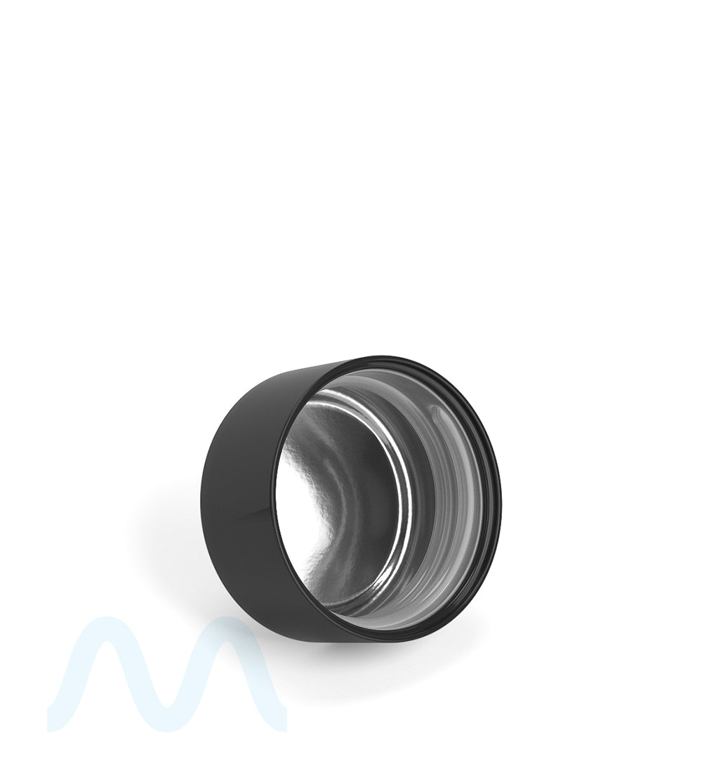 Child Resistant | Smooth Push Down & Turn Plastic PCR Caps w/ Foil Liner | 28mm - Glossy Black - 504 Count - 4