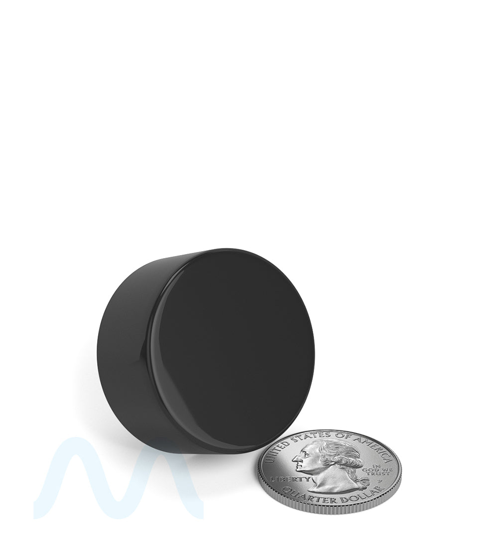 Child Resistant | Smooth Push Down & Turn Plastic PCR Caps w/ Foil Liner | 28mm - Glossy Black - 504 Count - 5