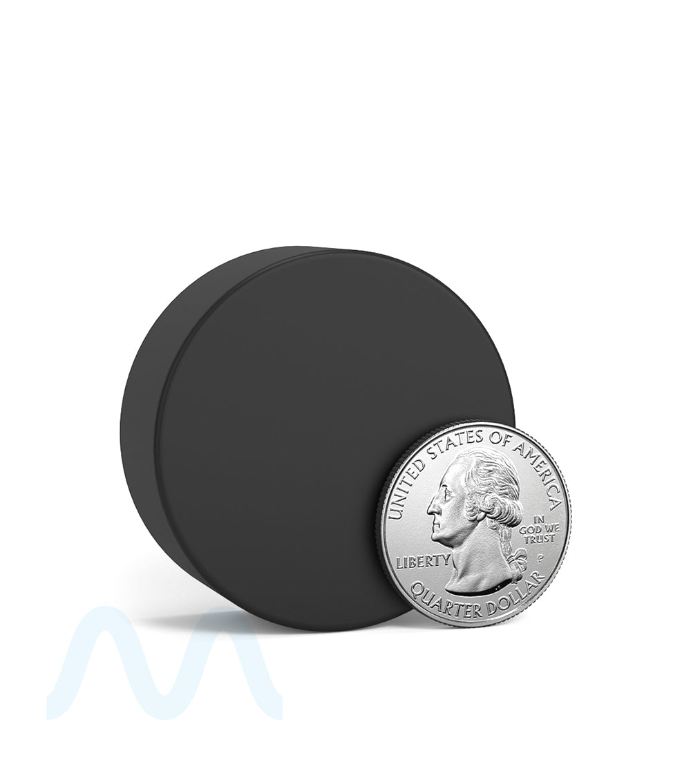 Child Resistant | Smooth Push Down & Turn Plastic PCR Caps w/ Foil Liner | 38mm - Matte Black - 320 Count - 6