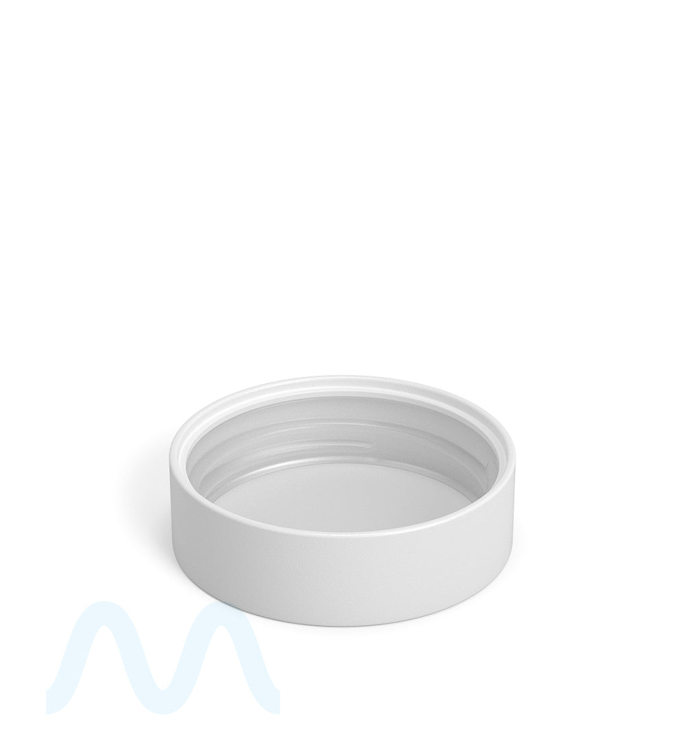 Child Resistant | Flat Push Down & Turn Plastic PCR Caps w/ Foam Liner | 53mm - Matte White - 120 Count - 2