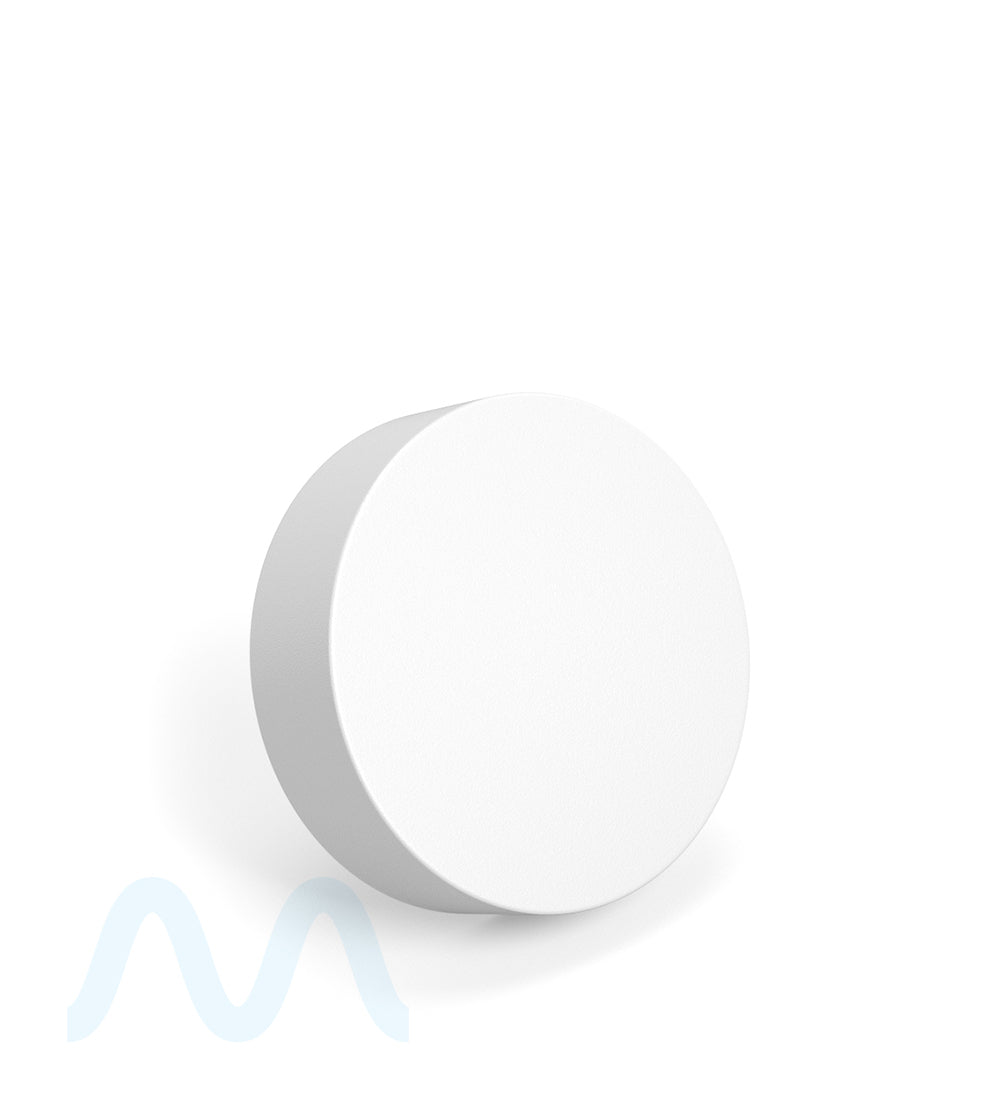 Child Resistant | Flat Push Down & Turn Plastic PCR Caps w/ Foam Liner | 53mm - Matte White - 120 Count - 3