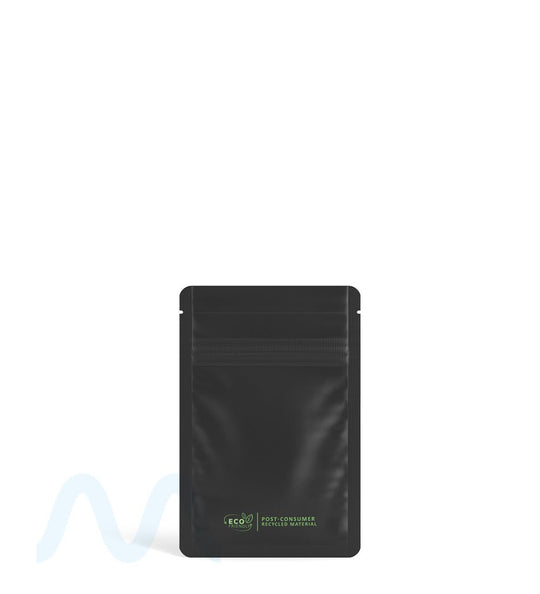 Tamper Evident | Glossy Black Vista PCR Mylar Bags (Tear Notch) | 3in x 4.5in - 1g - 1000 Count - 1