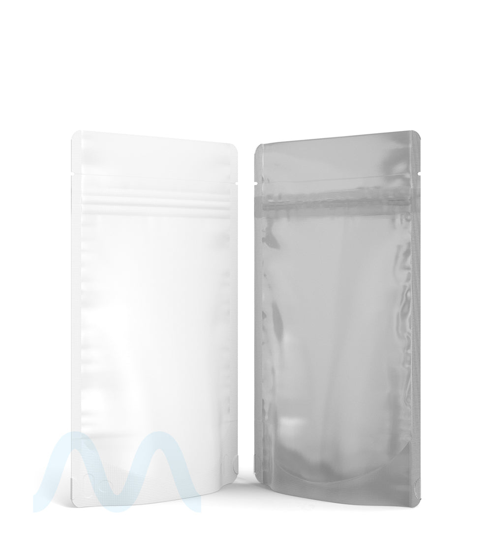 Tamper Evident | Matte White Vista PCR Mylar Bags (Tear Notch) | 4in x 6.5in - 7g - 1000 Count - 3