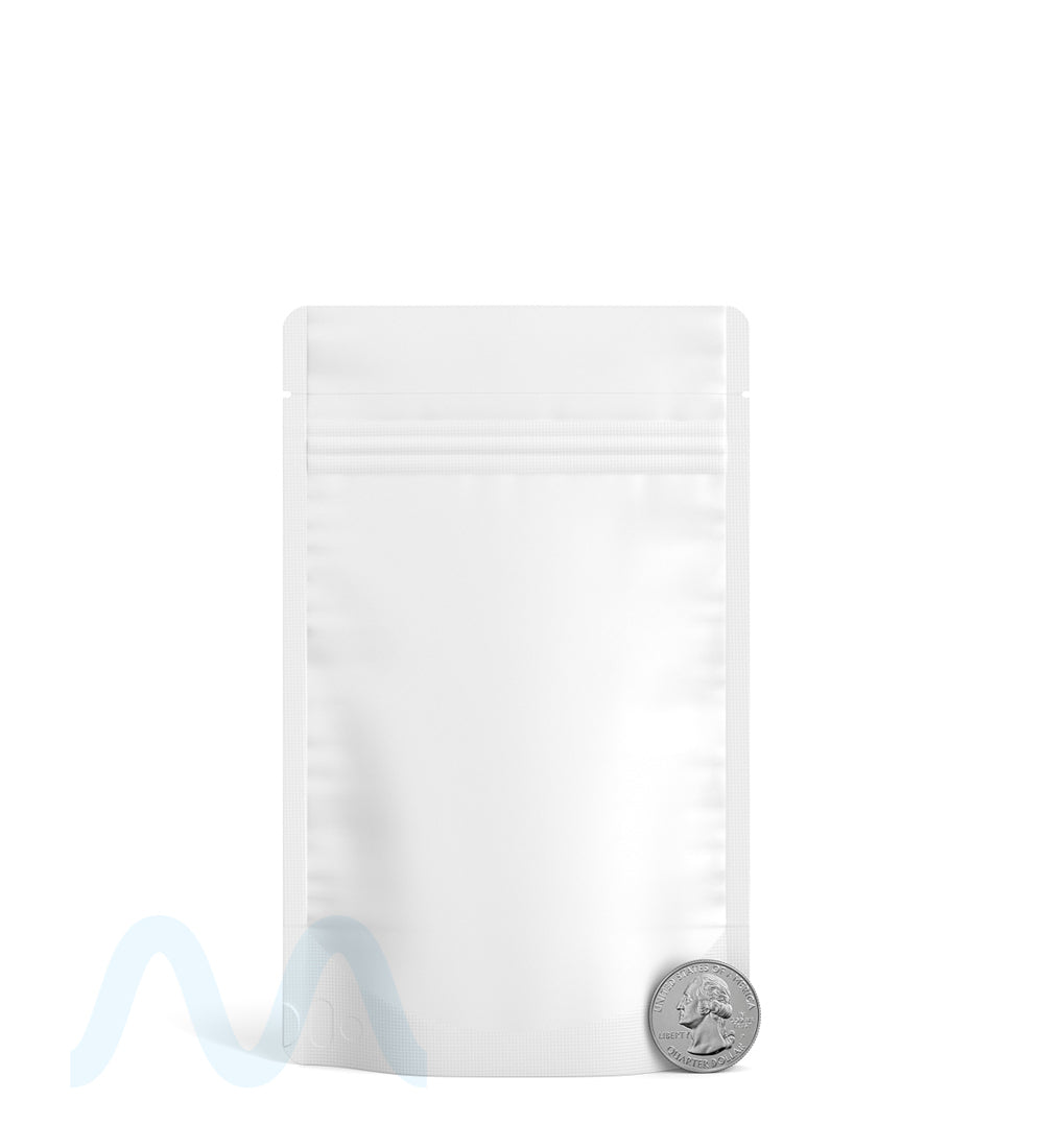 Tamper Evident | Matte White Vista PCR Mylar Bags (Tear Notch) | 4in x 6.5in - 7g - 1000 Count - 6