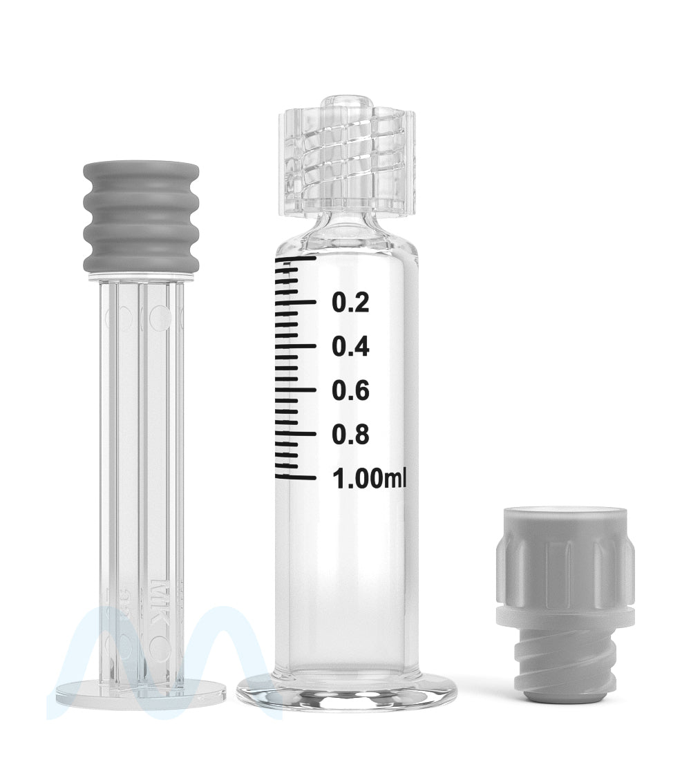 Luer Lock | Glass Dab Applicator Syringes | 1mL - 0.25mL Increments - 100 Count - 6
