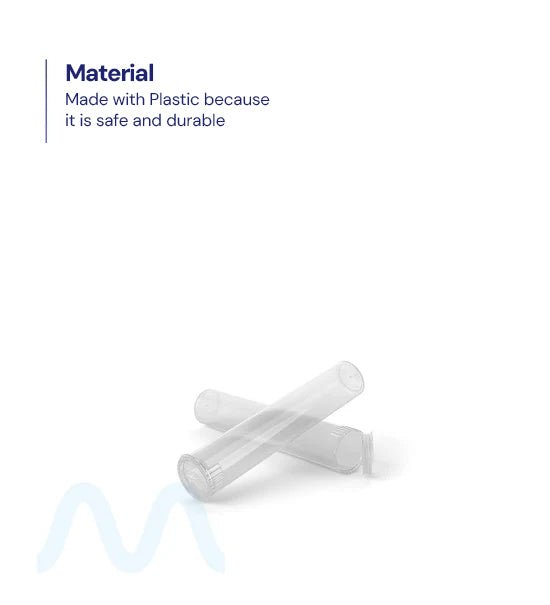 Child Resistant | Pop Top Plastic Pre - Roll Tubes | 70mm - Clear - 1000 Count - 8