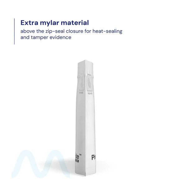 Child Resistant & Tamper Evident | Pinch N Slide 3.0 Matte White Mylar Exit Bags | 8in x 6.7in - 28g - 250 Count - 4