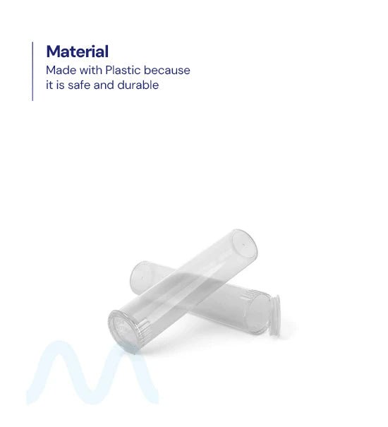 Child Resistant | Pop Top Plastic Pre - Roll Tubes | 80mm - Clear - 1000 Count - 5