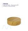 Child Resistant | Flat Push Down & Turn Plastic PCR Caps w/ Foam Liner | 53mm - Bamboo Wood - 120 Count