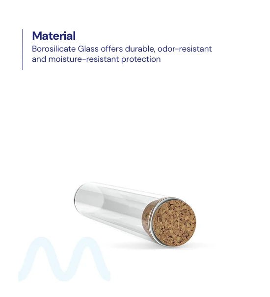 Glass Pre - Roll Tube with Cork Top | 120mm - Clear Glass - 640 Count - 2