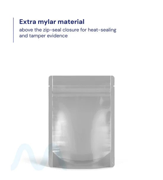 Tamper Evident | Matte Black Vista Mylar Bags (Tear Notch) | 3.62in x 5in - 3.5g - 1000 Count - 2