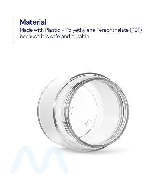 Straight Sided Clear Plastic PCR Jars | 53mm - 3oz - 100 Count - 3