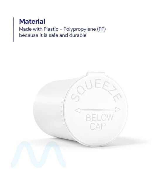 Child Resistant | Opaque White Pop Top Bottles | 30dr - 7g - 150 Count - 3