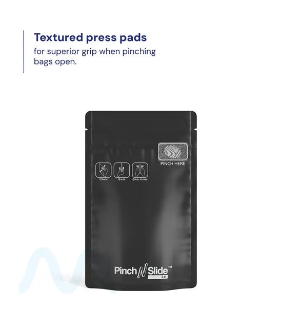 Child Resistant & Tamper Evident | Pinch N Slide 3.0 Matte Black PCR Mylar Bags | 3.6in x 5.7in - 3.5g - 250 Count - 1
