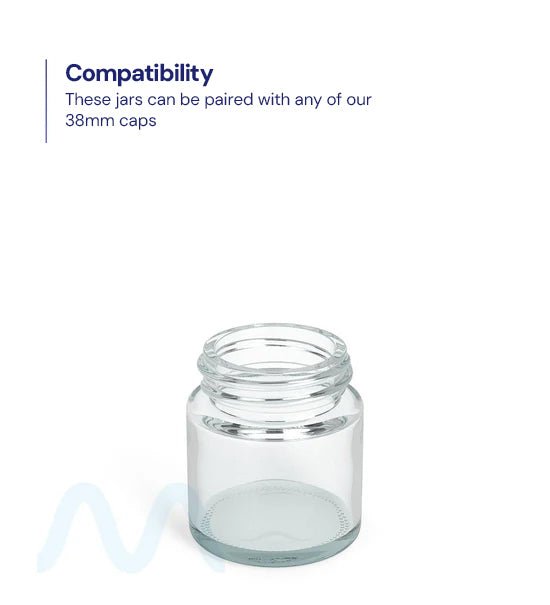 Straight Sided Clear Glass Jars | 38mm - 1oz - 256 Count - 2