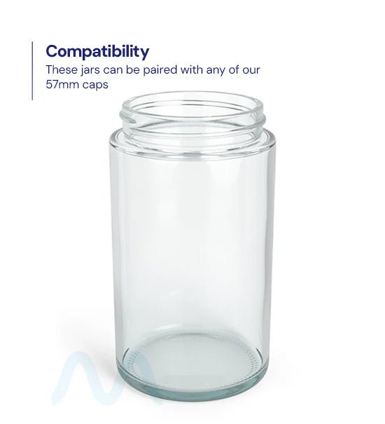 Straight Sided Clear Glass Jars | 57mm - 10oz - 72 Count - 2